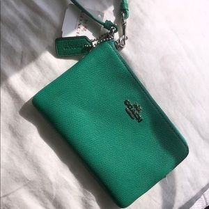 NWT teal COACH wristlet